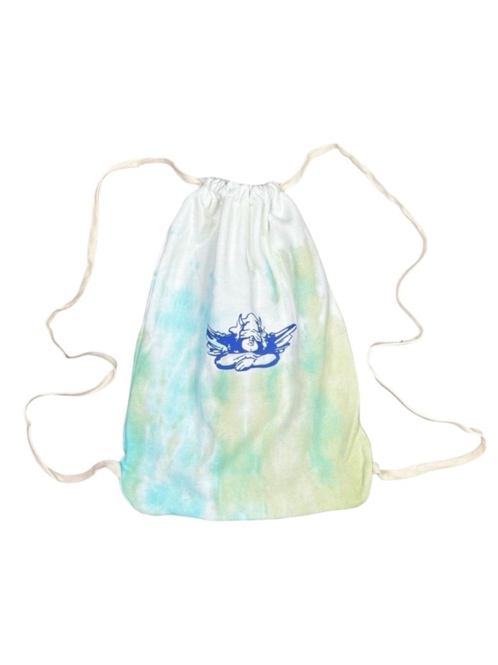 Boys Lie Tie-Dye Drawstring Backpack with Blue Angel Graphic